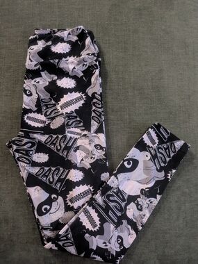 LulaRoe Disney Pixar The Incredibles DASH Black White Leggings One Size Stretch